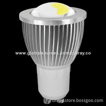 5W GU10 COB LED Spotlight, 90 to 110lm/W, 85 to 265V AC, EpiLEDs/Epistar/Bridgelux Chip